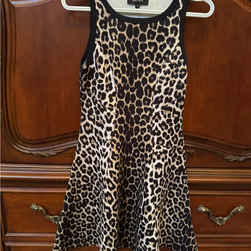 Karen Kane Animal Print Mini Dress - Black And Brown